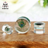 Acrylic Peacock Feather Ear Plugs Tunnels Earrings Gauges Body Jewelry 2PCS