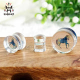 Acrylic Unicorn Logo Ear Tunnels Earrings 2pcs