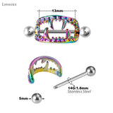 2pcs Stainless Steel Tooth Milk Ring Body Piercing Jewelry