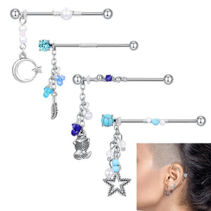 38mm Industrial Piercing Barbell Dangle Stainless Steel Cartilage earring