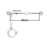 38mm Industrial Piercing Barbell Dangle Stainless Steel Cartilage earring