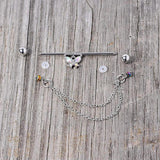 38mm Industrial Piercing Barbell Dangle Stainless Steel Cartilage earring