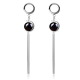 2PCS Punk Dangle Chain Ear Tunnels Plugs Earrings Stretcher Gauges Ear Piercing