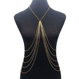 Long Tassel Body Chain Sexy Beach Silver Disco Party Accessories Bra Cross Body