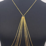 Long Tassel Body Chain Sexy Beach Silver Disco Party Accessories Bra Cross Body