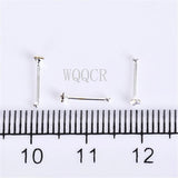 20Pcs/Box Straight Pin Nose Stud with End Ball Crystal Nose Piercing