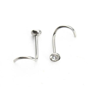 20pcs Stainless Steel Crystal Nose Rings Body Jewelry Nose Studs Hooks