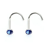 20pcs Stainless Steel Crystal Nose Rings Body Jewelry Nose Studs Hooks