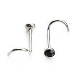 20pcs Stainless Steel Crystal Nose Rings Body Jewelry Nose Studs Hooks
