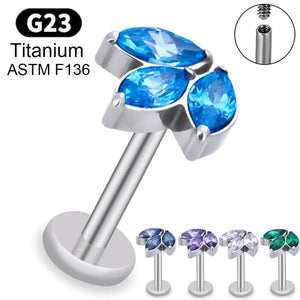 G23 Titanium Threaded Labret Stud Earrings Tragus Pircing Lip studs