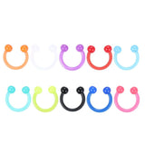 100Pcs Acrylic Circular Horseshoe Nose Ring Nipple Hoop Lip Piercing Jewelry