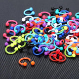 100Pcs Acrylic Circular Horseshoe Nose Ring Nipple Hoop Lip Piercing Jewelry