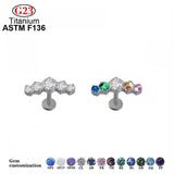 Titanium CZ Top Opal Zircon Labret Cartilage Piercing