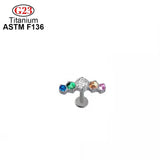 Titanium CZ Top Opal Zircon Labret Cartilage Piercing