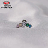 Titanium CZ Top Opal Zircon Labret Cartilage Piercing