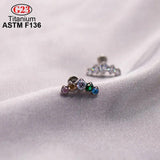 Titanium CZ Top Opal Zircon Labret Cartilage Piercing