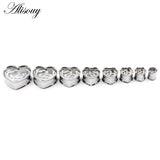 2pcs Stainless Steel Heart Ear Tunnels Plugs 8-25mm