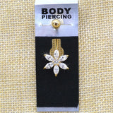 Golden Flower Crystal Belly Button Ring Beach Chain