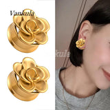 Vankula Stainless Steel Ear Gauges Tunnels Flower Expander Piercing Earring