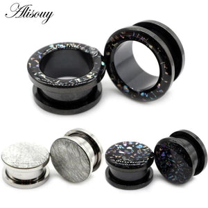 2pcs Stainless Steel Epoxy Enamel Ear Plugs Piercing Body Jewelry