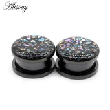 2pcs Stainless Steel Epoxy Enamel Ear Plugs Piercing Body Jewelry