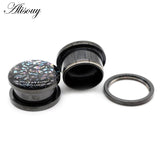 2pcs Stainless Steel Epoxy Enamel Ear Plugs Piercing Body Jewelry