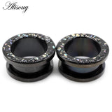 2pcs Stainless Steel Epoxy Enamel Ear Plugs Piercing Body Jewelry