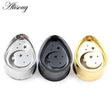 2pcs Stainless Steel Water Drop Moon Star Ear Tunnels Plugs