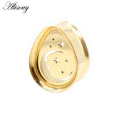 2pcs Stainless Steel Water Drop Moon Star Ear Tunnels Plugs