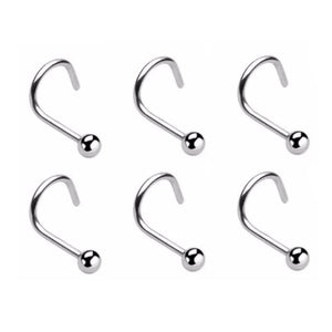 40pcs Steel Ball Nose Screw Ring Piercing Stud 20g