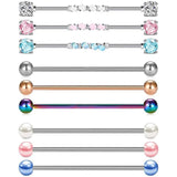 Stainless Steel Arrow Screw Industrial Stud Barbell Piercing Punk Earrings