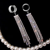 2PC CZ Zircon Ear Tunnel Plug Stainless Steel Body Jewelery Tunnel Expander