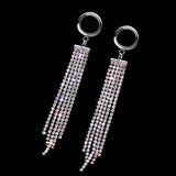2PC CZ Zircon Ear Tunnel Plug Stainless Steel Body Jewelery Tunnel Expander