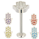 G23 Titanium Zircon Paved Top Labret Studs