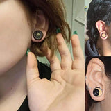 Sun Moon Wood Acrylic Ear Tunnels Plugs Piercing Set