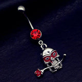 Red Owl Skull Rose Cherry Ladybug Navel Belly Bar Button Ring Body Piercing
