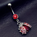 Red Owl Skull Rose Cherry Ladybug Navel Belly Bar Button Ring Body Piercing