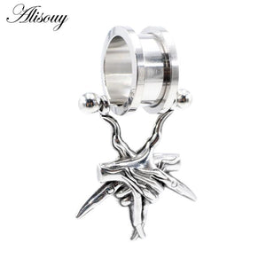1PC 6-25mm Stainless Steel Ghost Hand Ear Tunnels Plugs Flesh Expanders
