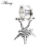 1PC 6-25mm Stainless Steel Ghost Hand Ear Tunnels Plugs Flesh Expanders