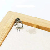 G23 Titanium Piercing Labret Studs 16G Heart Zircom Earrings