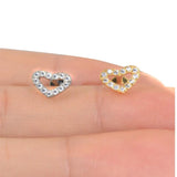 G23 Titanium Piercing Labret Studs 16G Heart Zircom Earrings