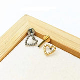 G23 Titanium Piercing Labret Studs 16G Heart Zircom Earrings