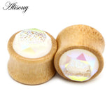 2pcs Bamboo Ear Expansion Plugs Tunnel Piercing Earrings Body Jewlery
