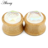 2pcs Bamboo Ear Expansion Plugs Tunnel Piercing Earrings Body Jewlery