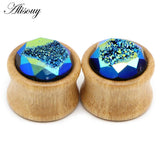 2pcs Bamboo Ear Expansion Plugs Tunnel Piercing Earrings Body Jewlery