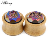 2pcs Bamboo Ear Expansion Plugs Tunnel Piercing Earrings Body Jewlery
