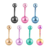 7pcs Titanium Plating Belly Button Rings 14G Navel Piercing Steel Body Jewelry