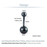 7pcs Titanium Plating Belly Button Rings 14G Navel Piercing Steel Body Jewelry