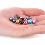 7pcs Titanium Plating Belly Button Rings 14G Navel Piercing Steel Body Jewelry