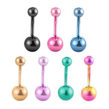 7pcs Titanium Plating Belly Button Rings 14G Navel Piercing Steel Body Jewelry